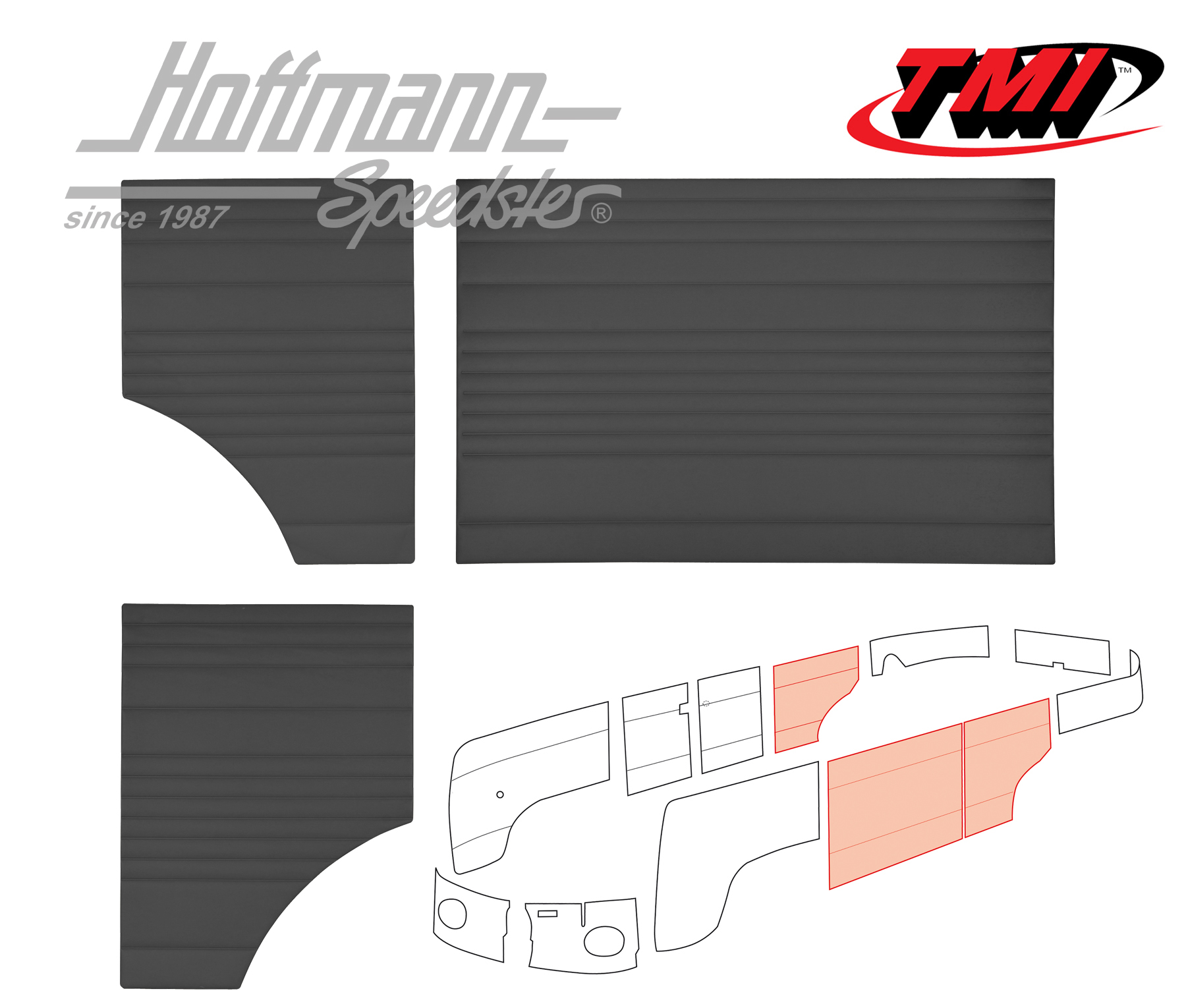 Seitenverkleidungen, Mitte,62-67,schwarz | 10-2143-11 | 098-0578-01