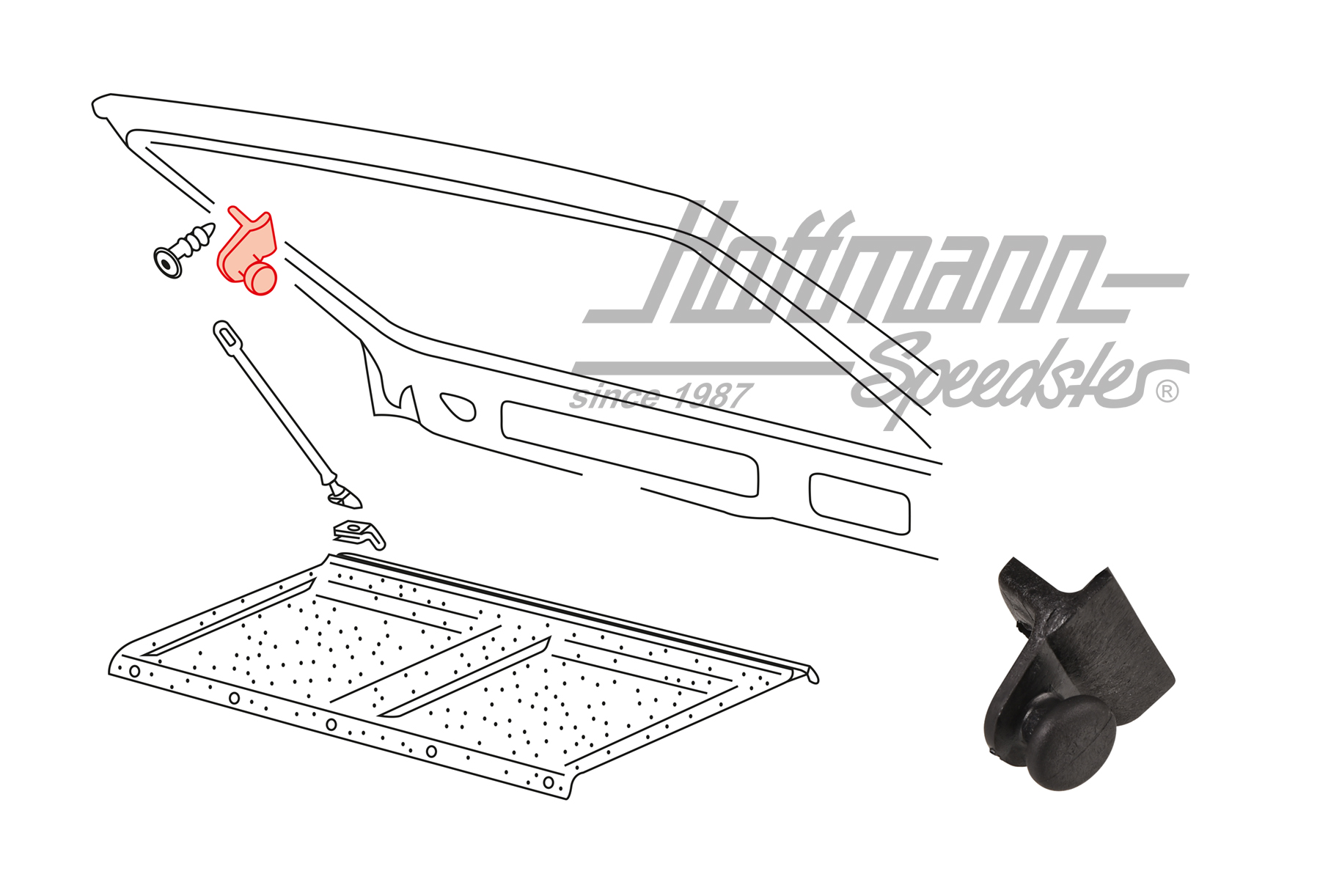 Lagerwinkel, Halteband Hutablage, 76-83 | 171 867 777 | 180-2005-10