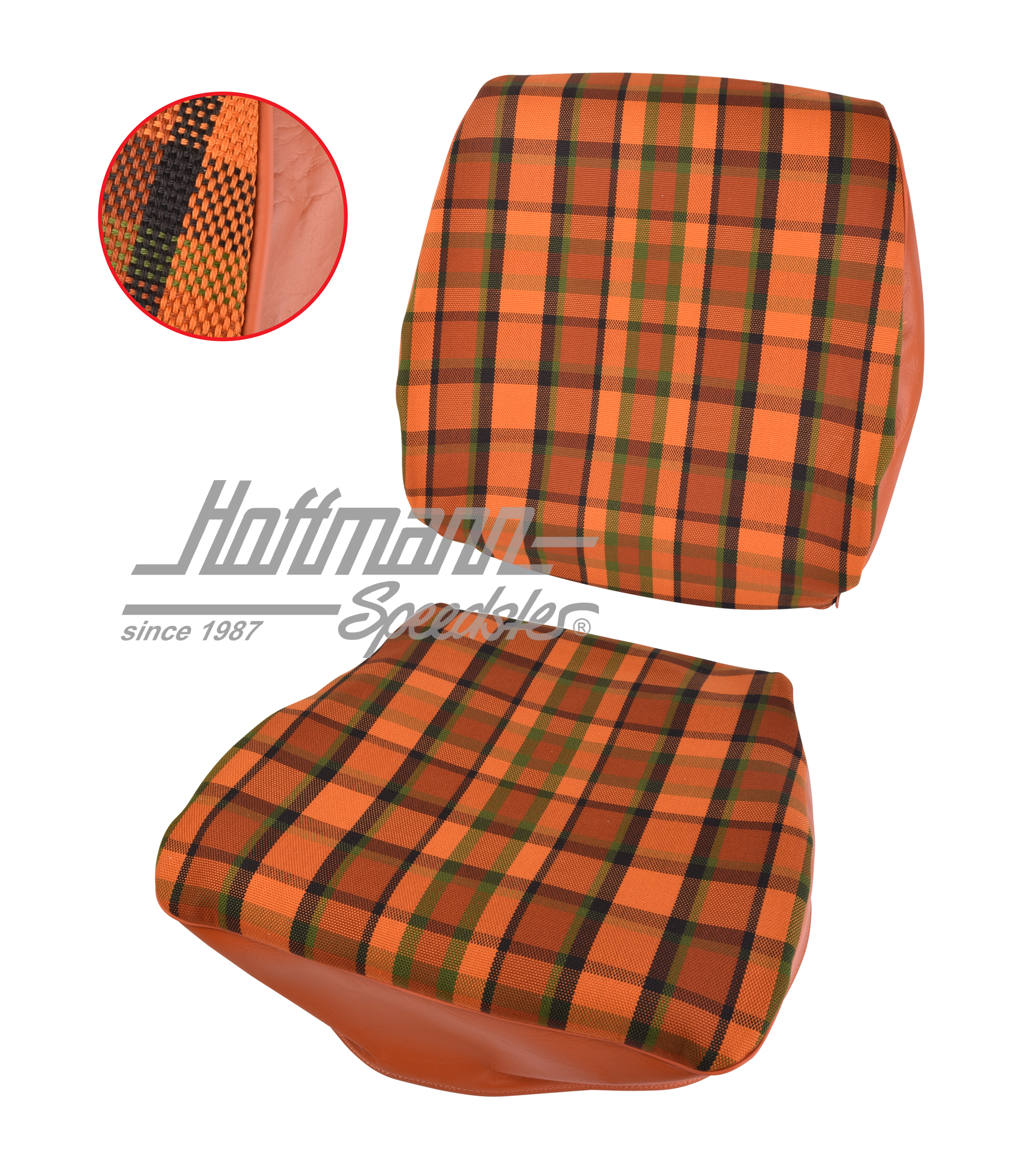 Sitzbezug, Westfalia, rot/orange, 74-79 