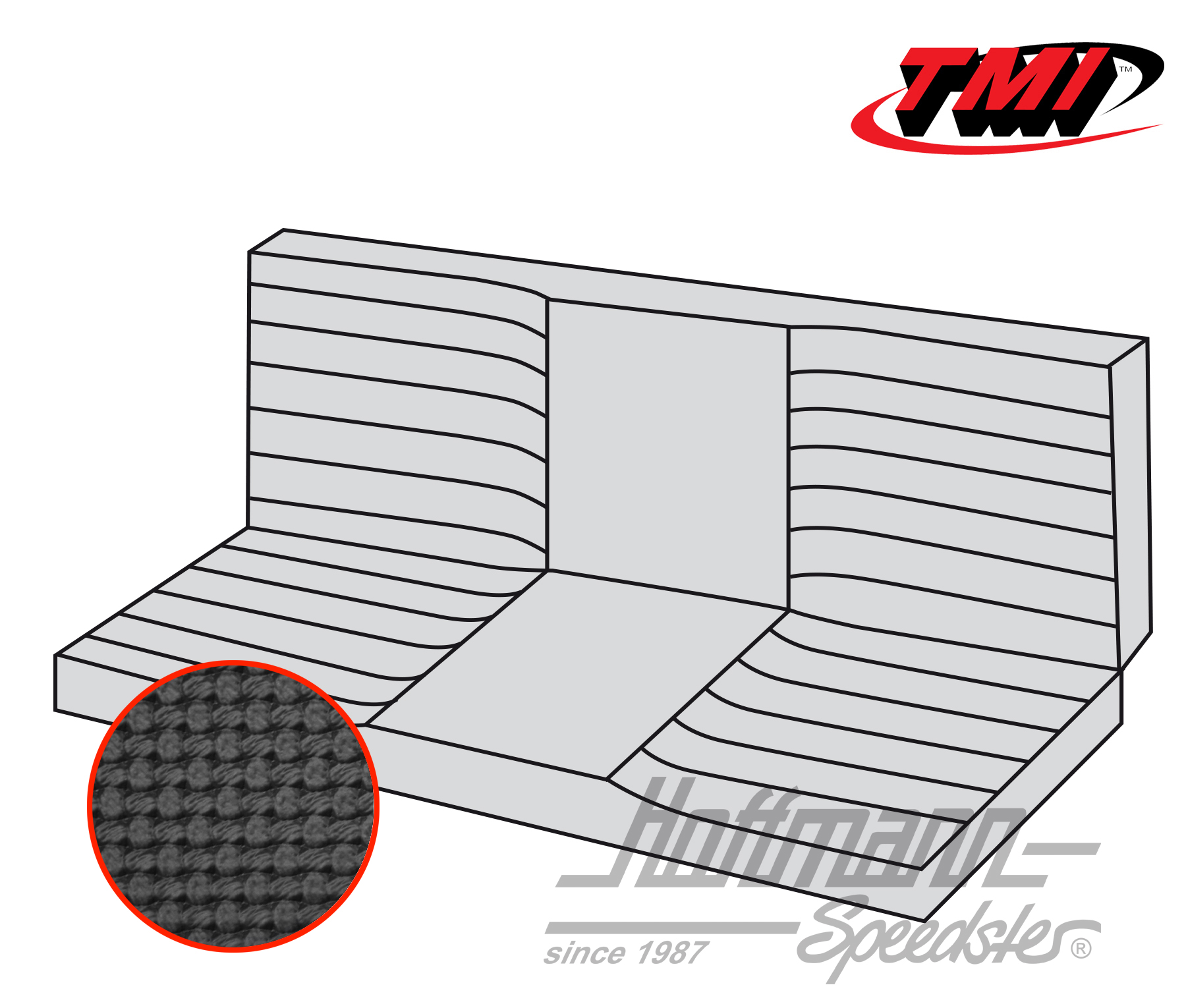 Sitzbankbezug, Karmann Cabrio, 71-75, schwarz | 43-1612-01 | 066-0085-40