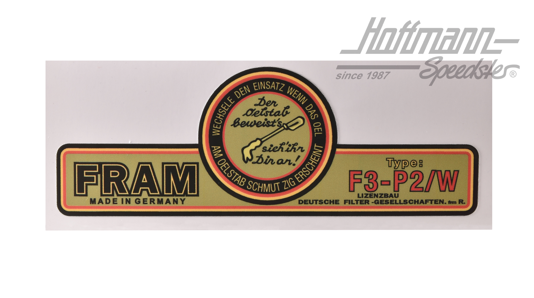 Aufkleber, Ölfilter Fram, 356 A/B/C,groß | 644 701 012 00 | 510-7950-12