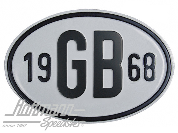 Nationalitätsschild "GB", "1968", Alu |  | 020-2404-68
