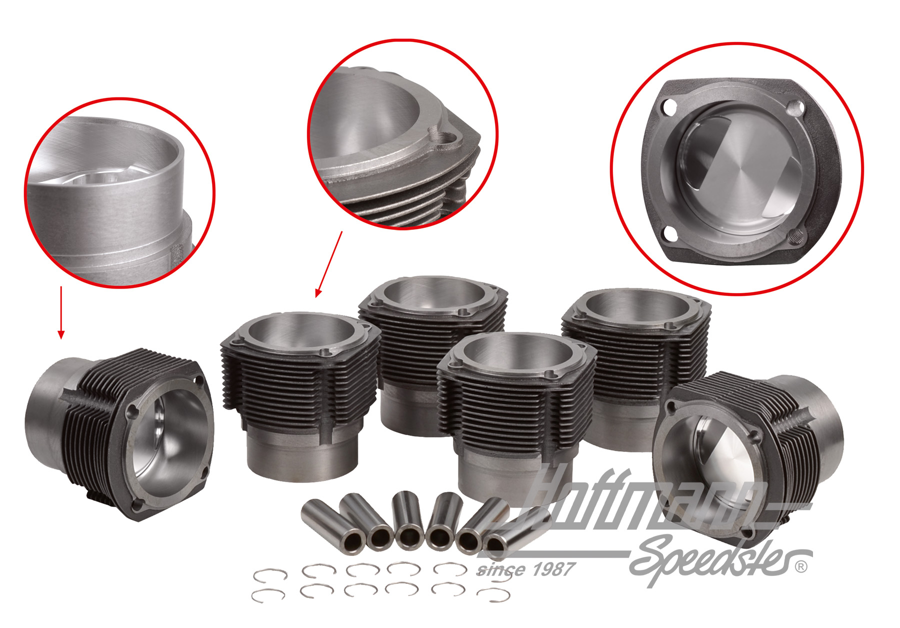 Kolben+Zylinder, 911S, 2.7, 90mm, JE(H) | 008 911 90S JE | 530-0032