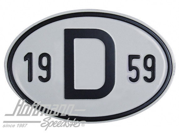 Nationalitätsschild "D", "1959", Alu |  | 020-2396-59