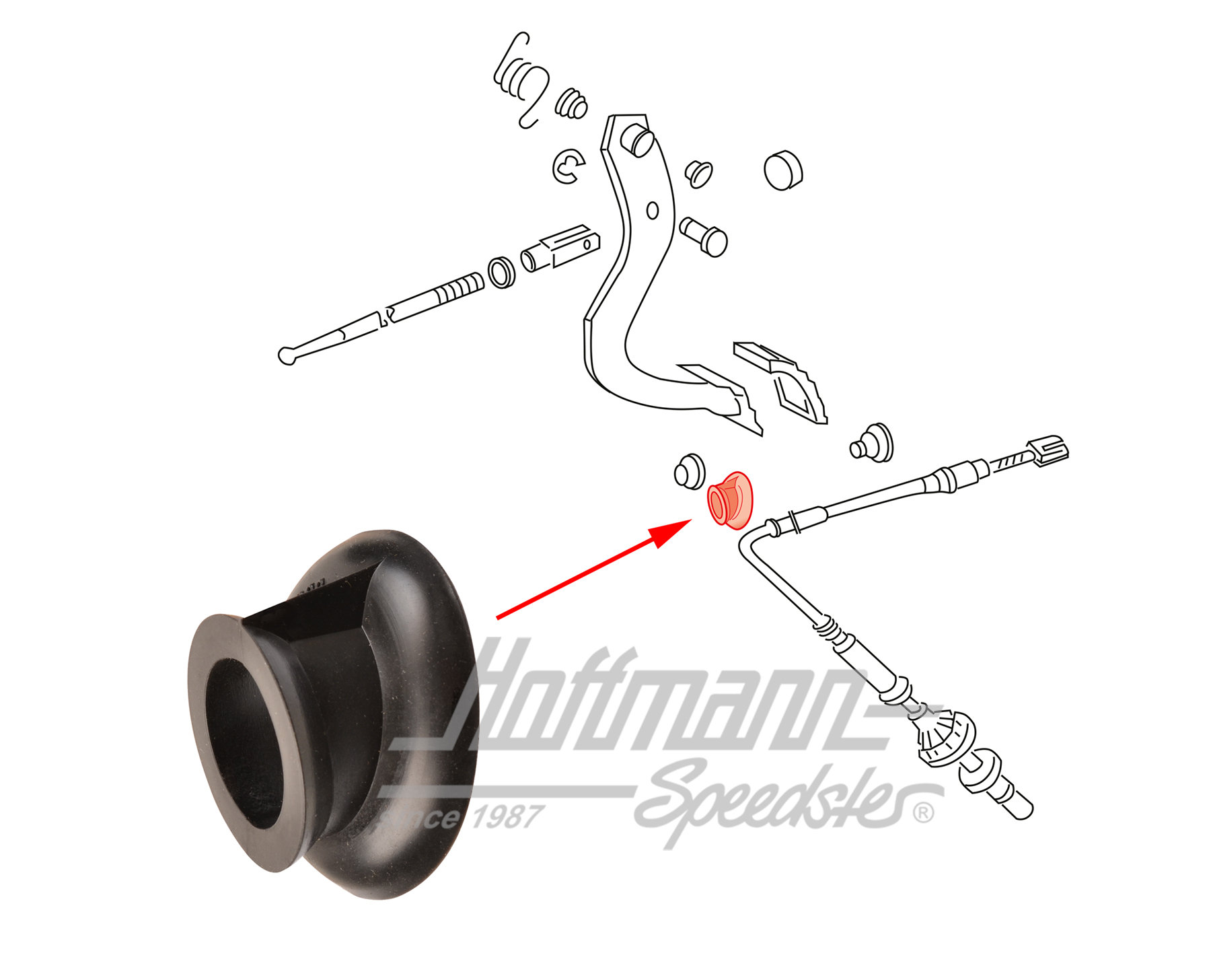 Tülle, Kupplungsseildurchführung,1.5-1.8 | 171 721 380 | 170-0814
