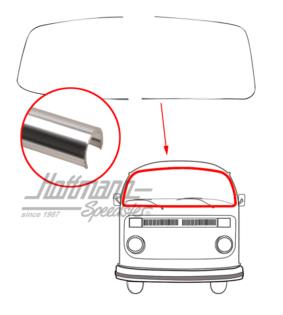Zierrahmen Alu, Frontscheibe, T2, 67-79 | 241 853 305 | 097-1280-05
