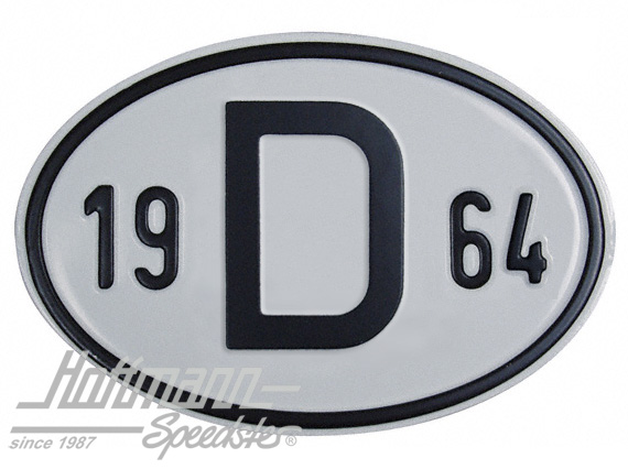 Nationalitätsschild "D", "1964", Alu |  | 020-2396-64