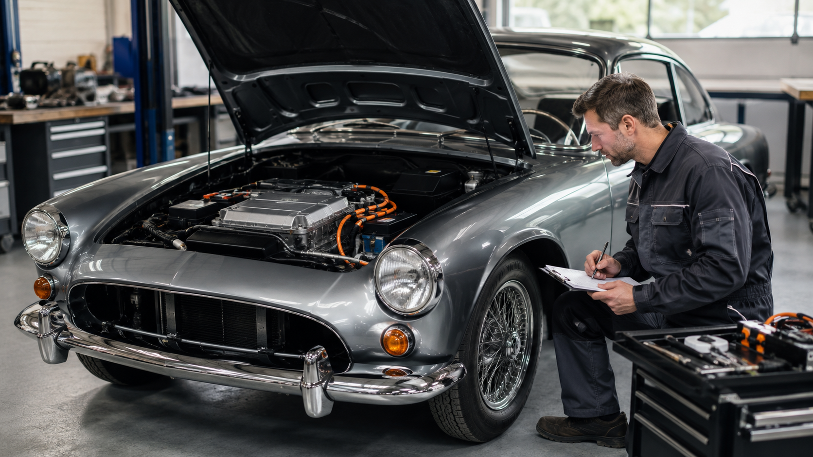 Oldtimer auf Elektro umrüsten: Die wichtigsten Fragen zu H-Kennzeichen, TÜV und Rückbau