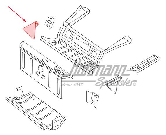 Verstärkungsblech, vorne, Typ 181,rechts