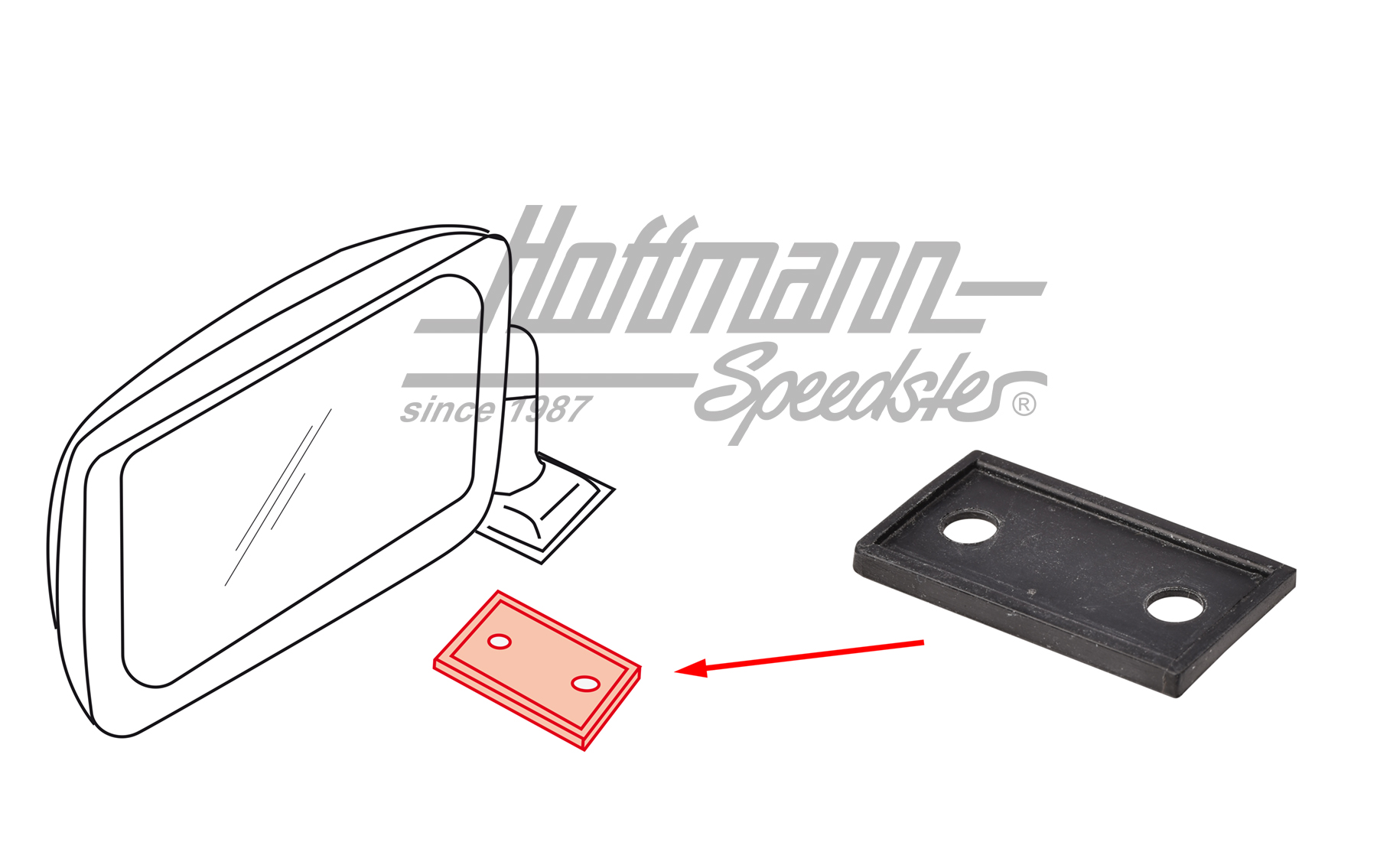 Dichtung, Spiegel, Porsche 914 | 914 731 116 10 | 600-8382