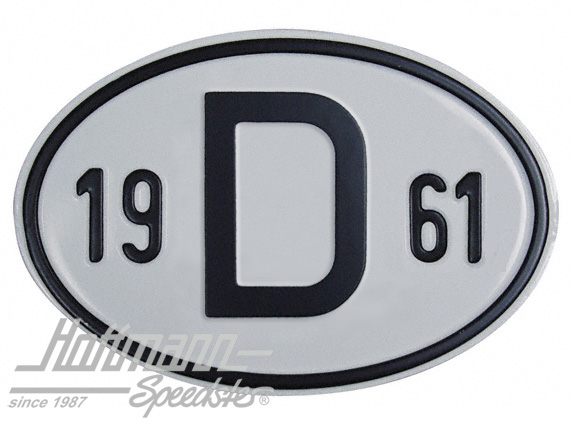 Nationalitätsschild "D", "1961", Alu |  | 020-2396-61