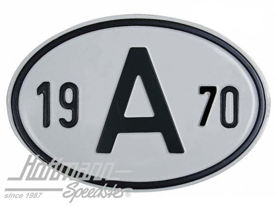 Nationalitätsschild "A", "1970", Alu |  | 020-2398-70