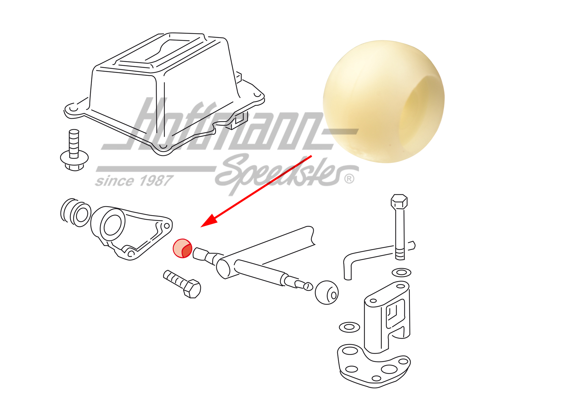 Lagerkugel, Lagerbock, vorne, 19mm | 7D0 711 131 | 407-2010-38