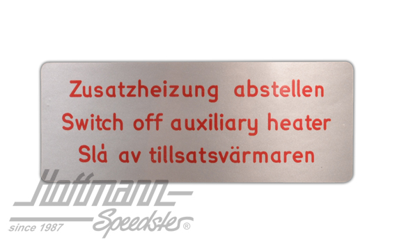 Aufkleber "Zusatzheizung abstellen" | 111 261 995 | 021-0199