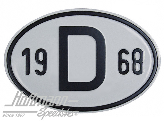 Nationalitätsschild "D", "1968", Alu |  | 020-2396-68