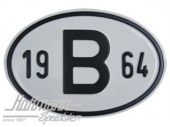 Nationalitätsschild "B", "1964", Alu |  | 020-2397-64