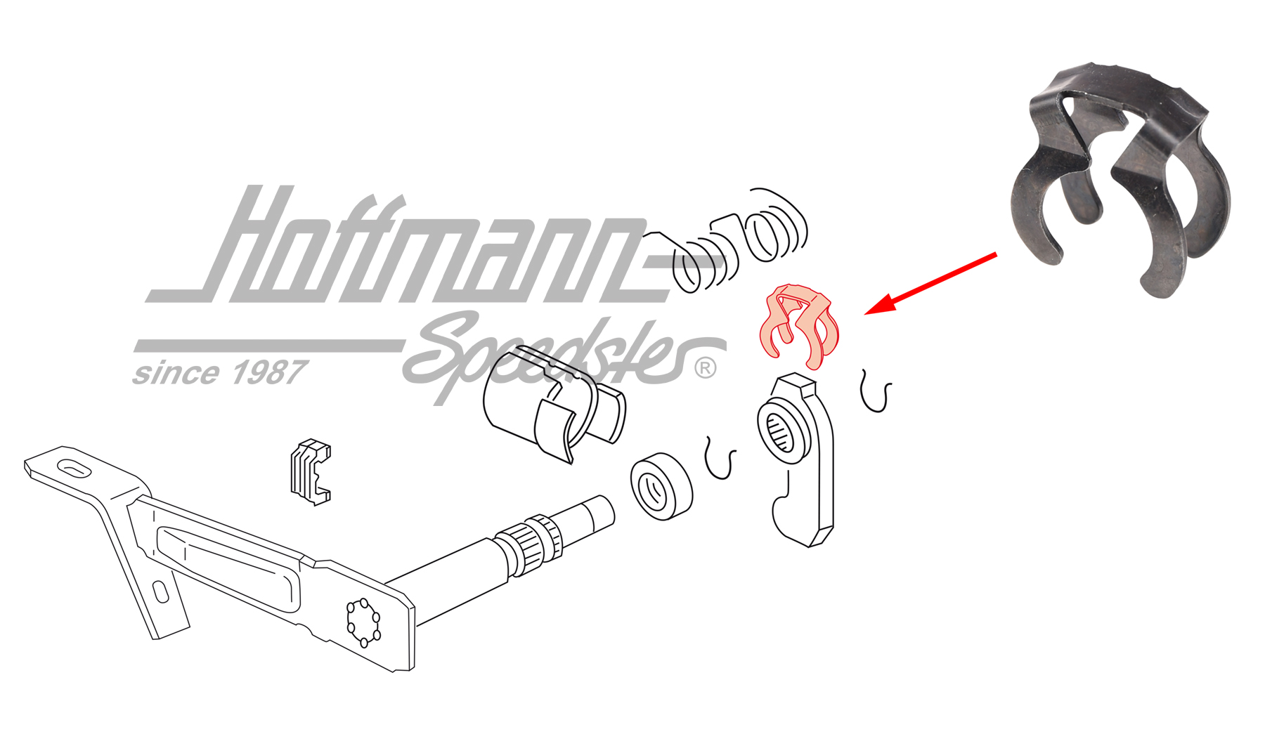 Sicherungsklammer, Kupplungshebel | 020 141 710 A | 110-4622-26
