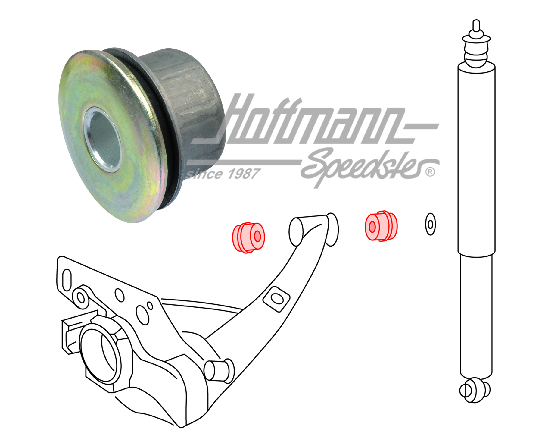 Lager, Achslenker, hinten, 911, HD