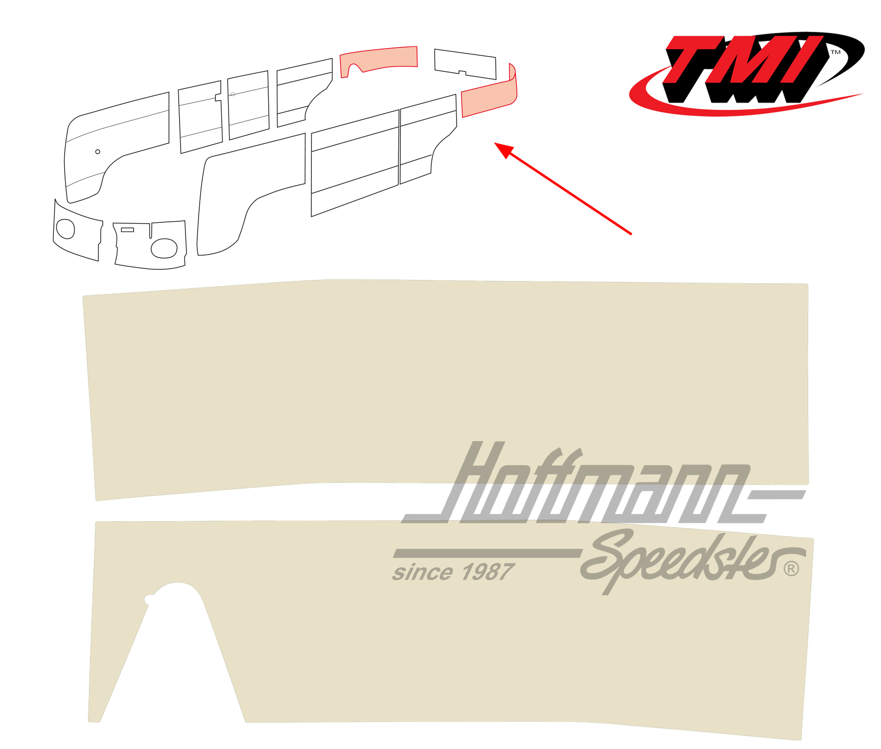 Seitenverkleidungen, hinten, 55-62, altweiß | 10-2141-15 | 098-0582-04