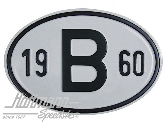 Nationalitätsschild "B", "1960", Alu |  | 020-2397-60