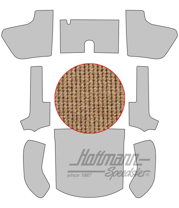 Teppichsatz, Cabrio, 56-64, Haargarn, beige |  | 026-5041-05