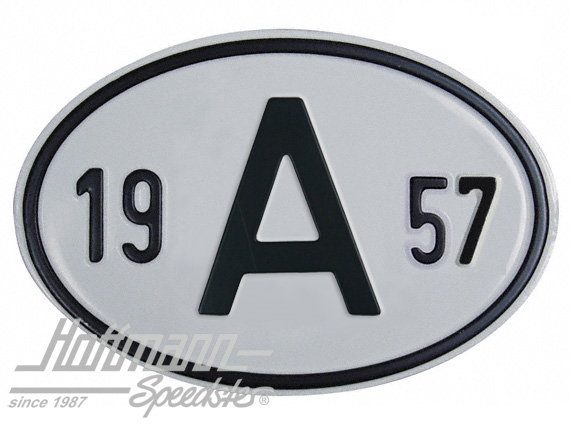 Nationalitätsschild "A", "1957", Alu |  | 020-2398-57
