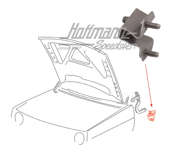 Halter, Haubenscharnier, Golf 2 | 191 823 643 | 208-1096