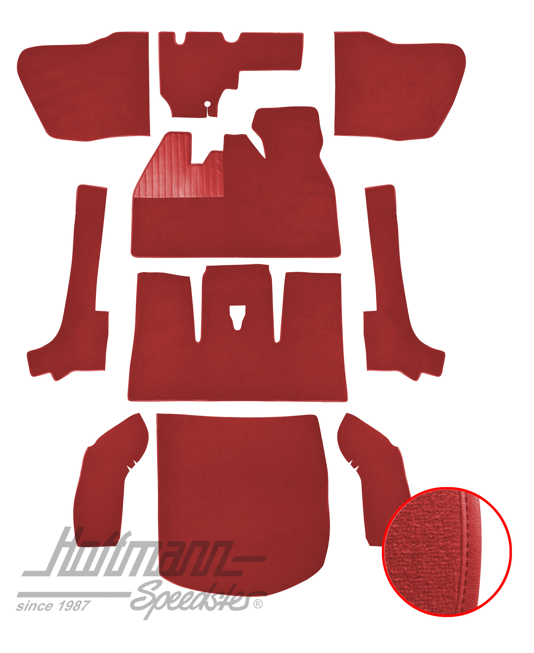 Teppichsatz für Cabrio, 8.66-7.70, hellrot |  | 026-5927