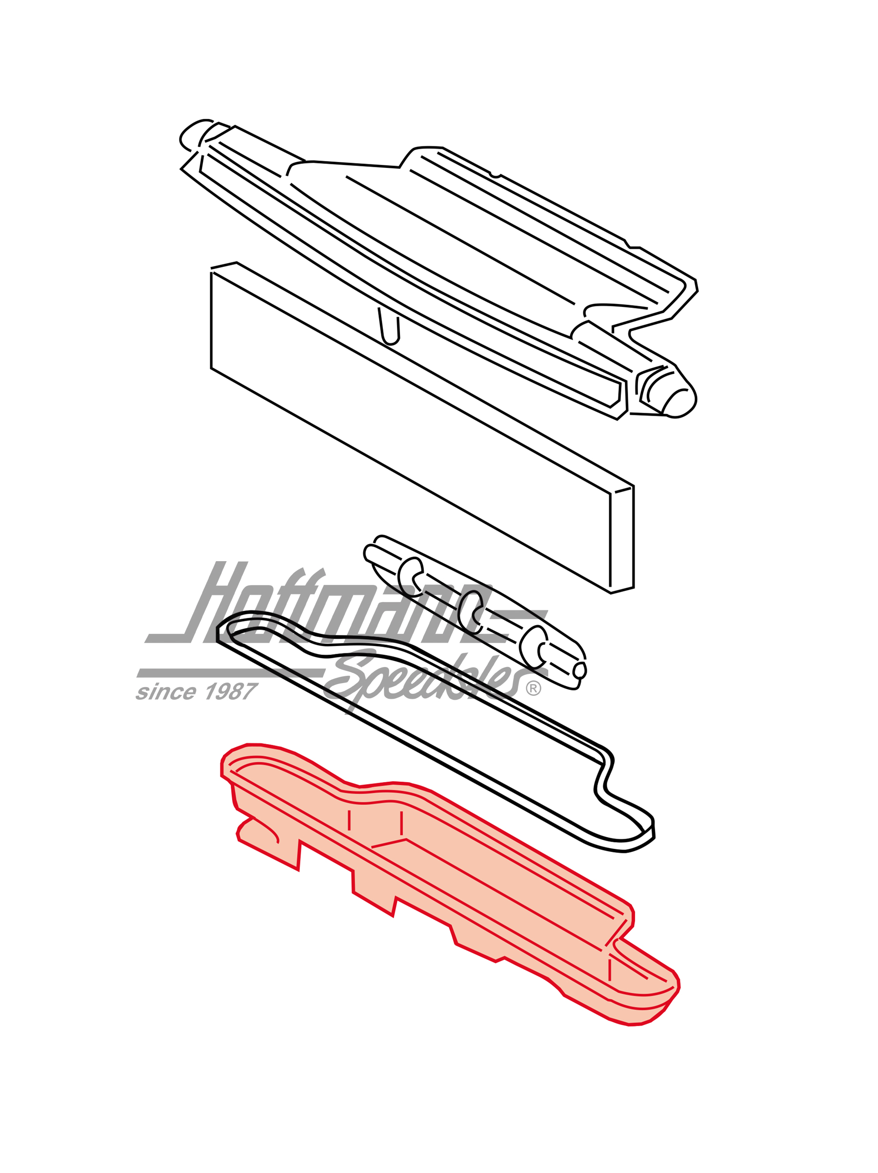 Wasserauffangschale, Lüfterkasten, vorne