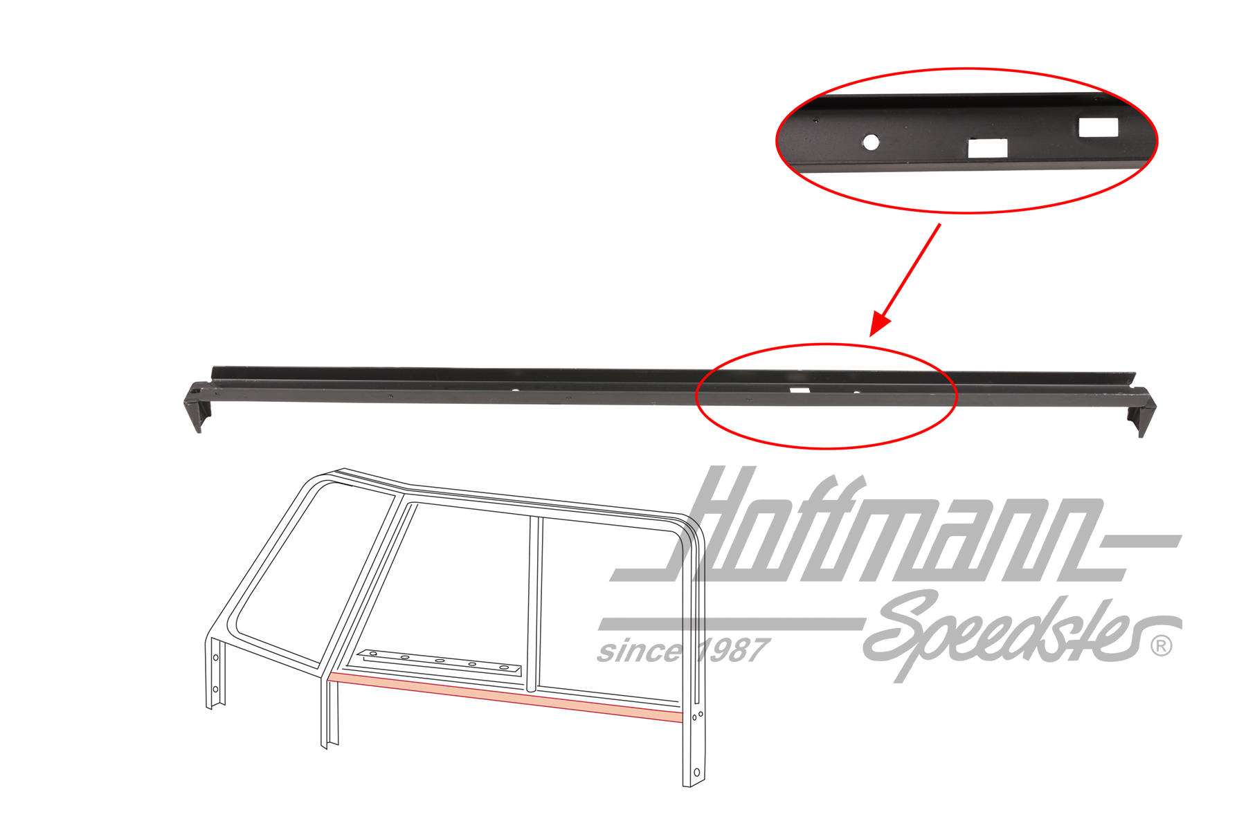 Fensterführung, unten, Bus T1, 55-67,re. | 211 837 388 | 089-4584-12