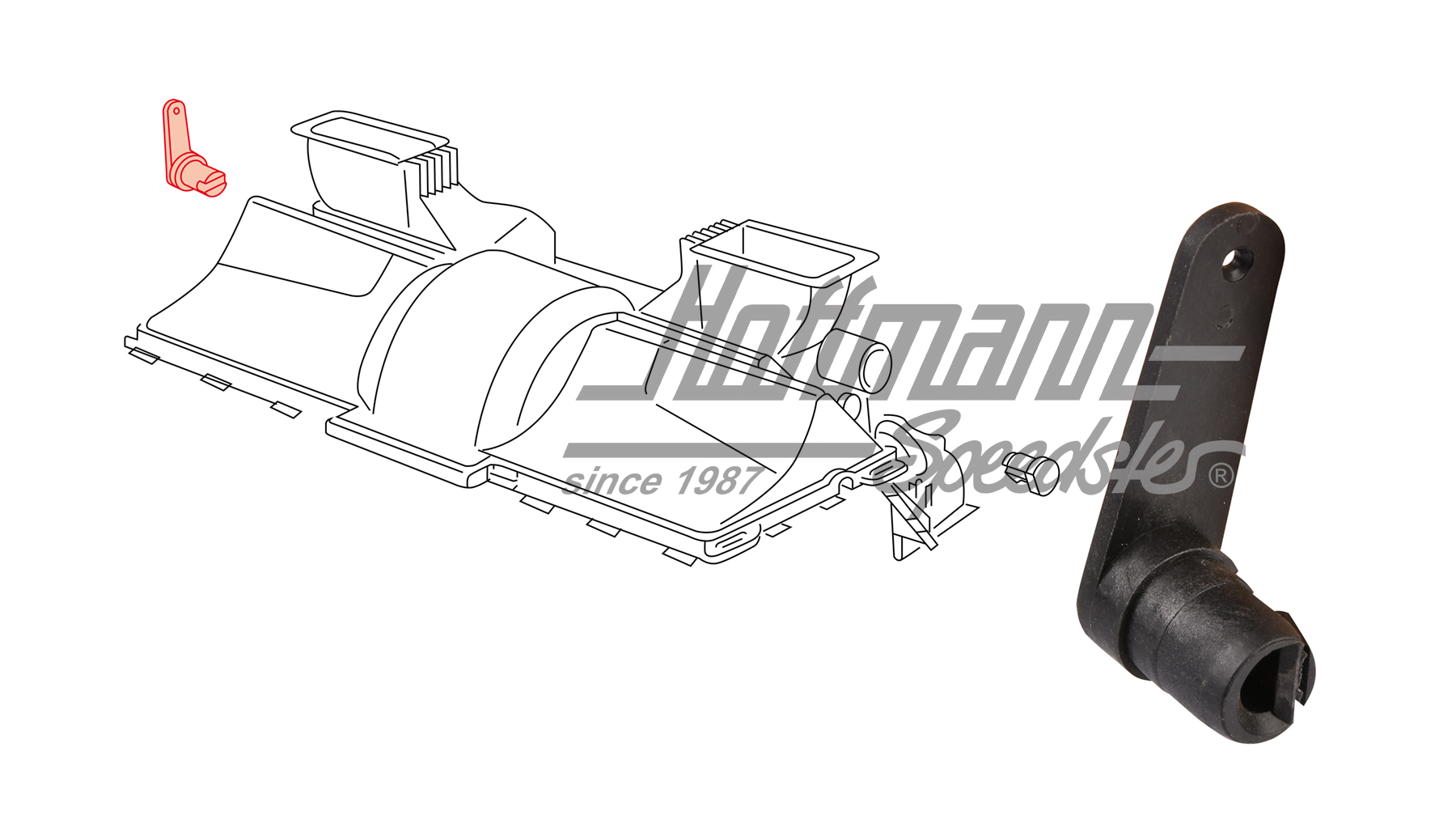 Hebel, Entfrosterklappe, Bus T3 | 251 259 183 C | 320-3836