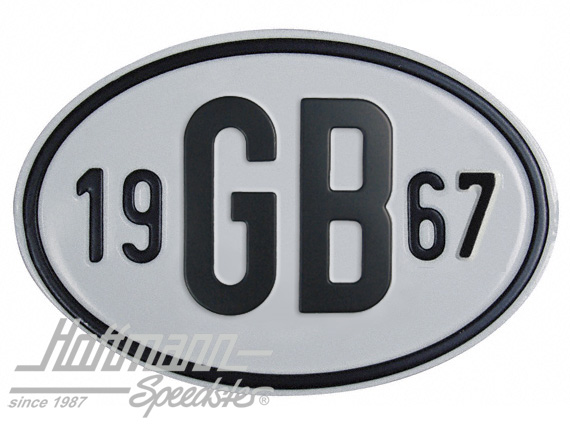 Nationalitätsschild "GB", "1967", Alu |  | 020-2404-67
