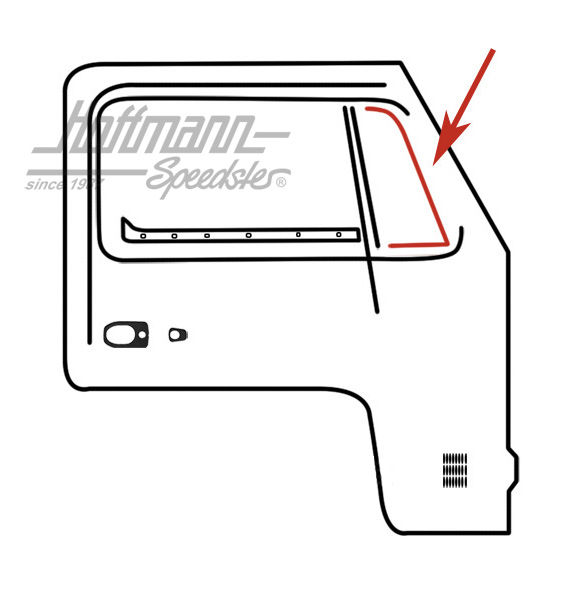 Drehfensterdichtung, Bus T2, 8.67-, re. | 241 837 626 | 090-6162