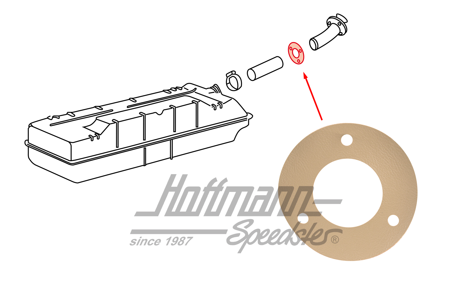Dichtung, Tankeinfüllstutzen, Bus T2,-71 | 211 201 193 A | 092-6208