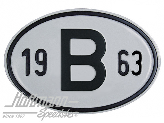 Nationalitätsschild "B", "1963", Alu |  | 020-2397-63