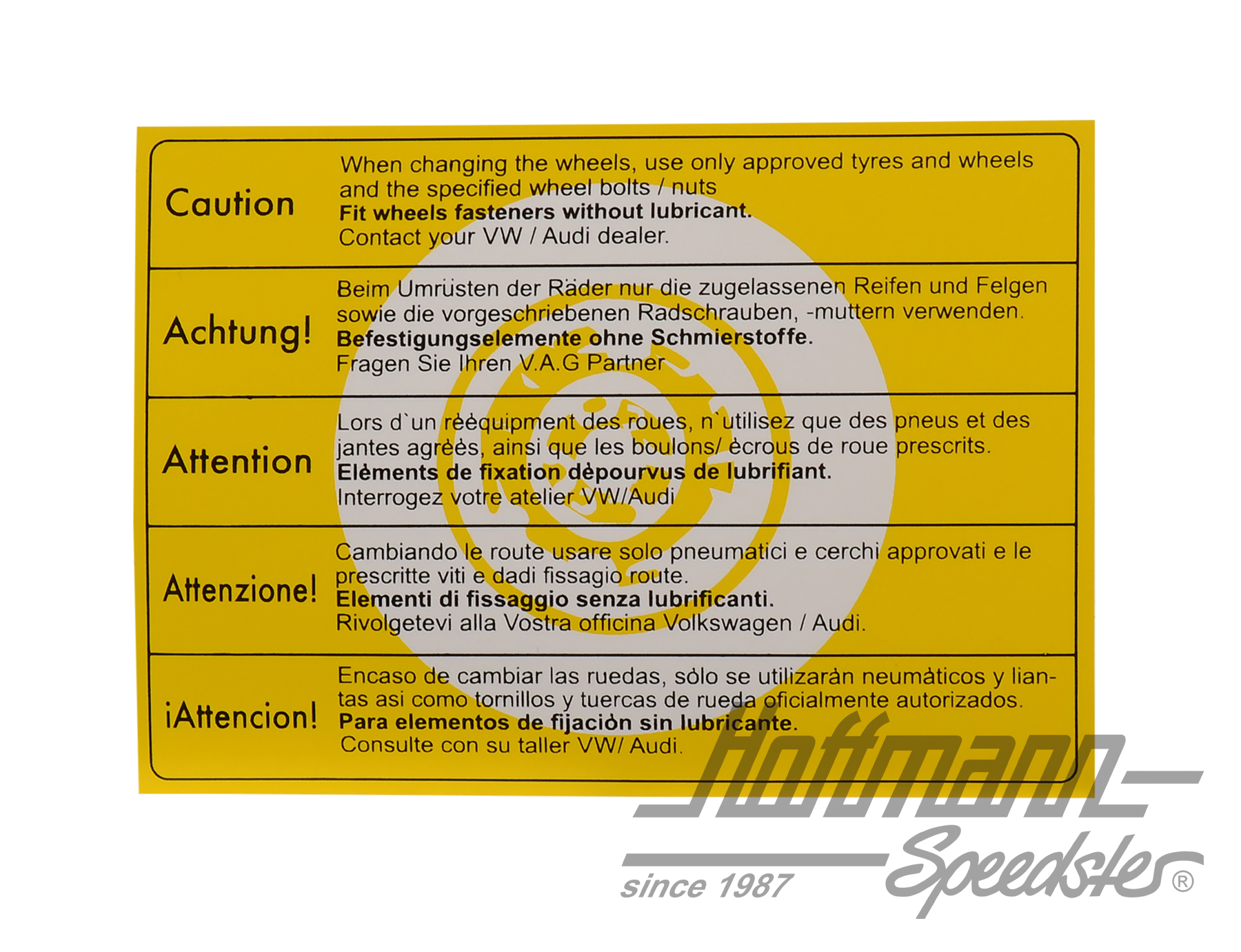 Aufkleber "Achtung Reifenwechsel", groß | 255 010 014 T | 021-0199-91