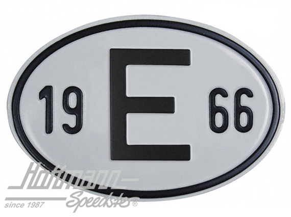 Nationalitätsschild "E", "1966", Alu |  | 020-2403-66