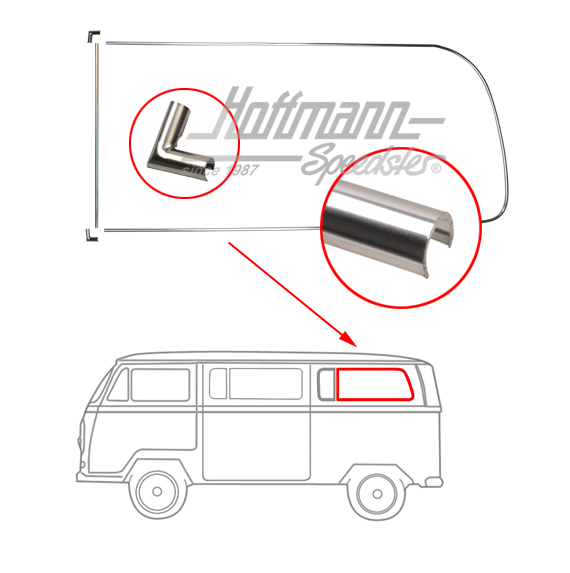 Zierrahmen Alu, Seitenfenster, hinten, geteilt, links | 241 853 347 | 097-1280-21