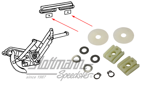 Gleitstückkit, Fensterheber Cabrio,8.64- | 151 837 507 | 020-4965