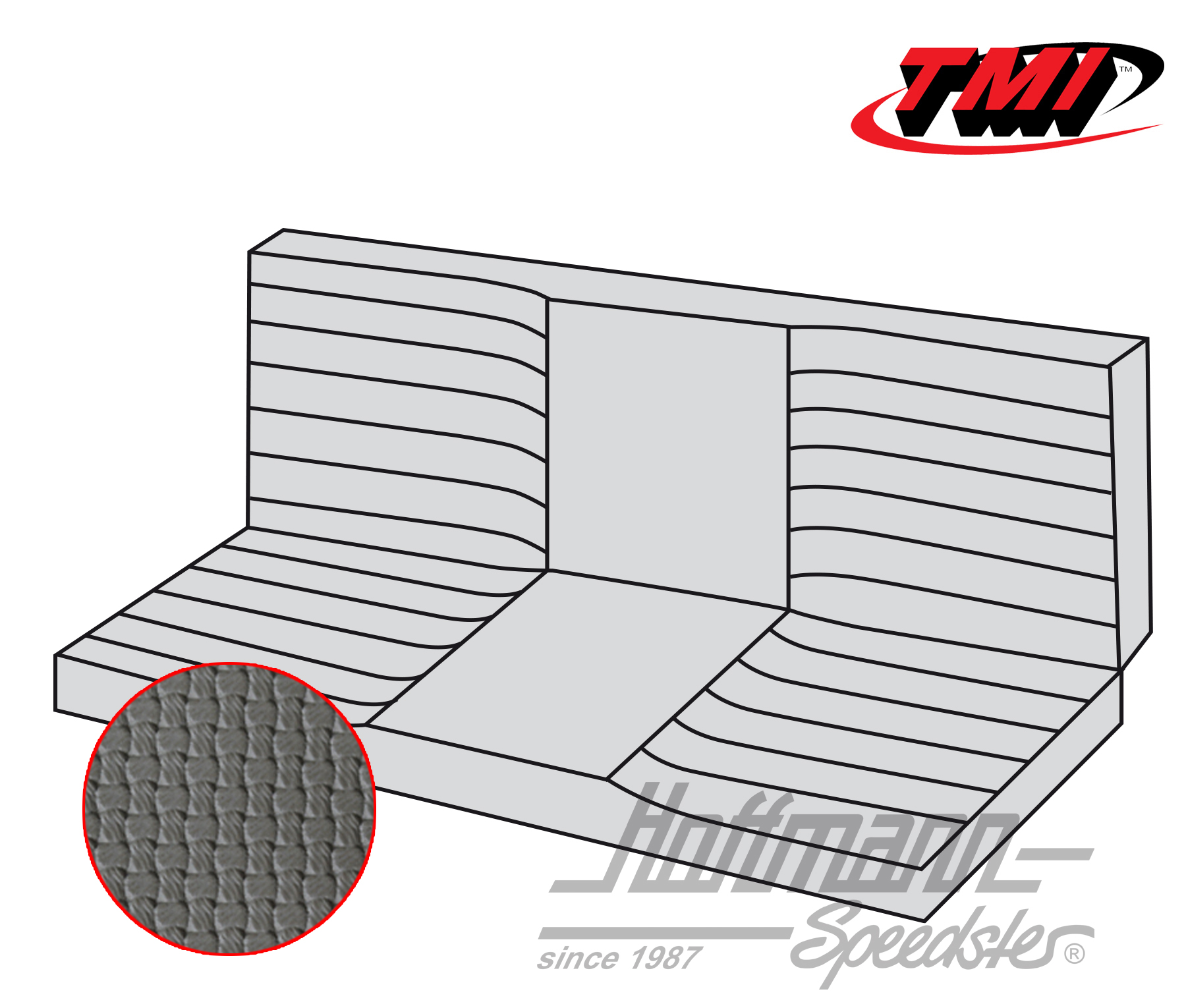 Sitzbankbezug, Karmann Coupé,71-74,grau | 43-1512-06 | 066-0083-35
