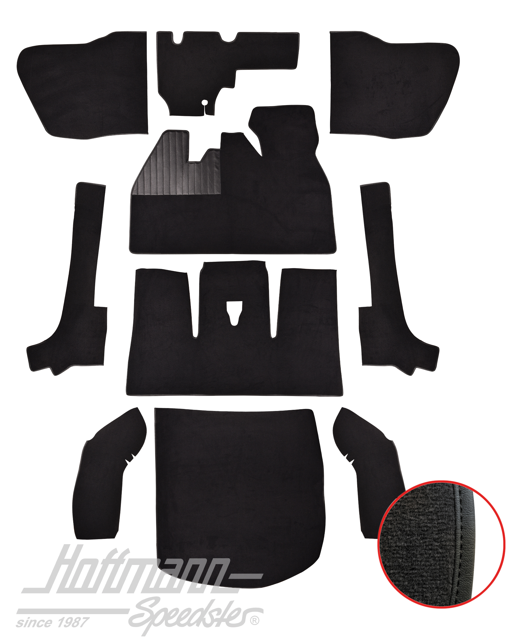 Teppichsatz für Cabrio, 8.66-7.70, schwarz |  | 026-5921