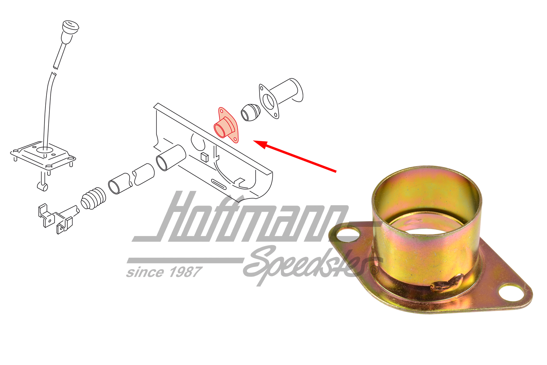 Flansch, Schaltstange, vorne, Syncro | 251 711 192 | 315-1520-10