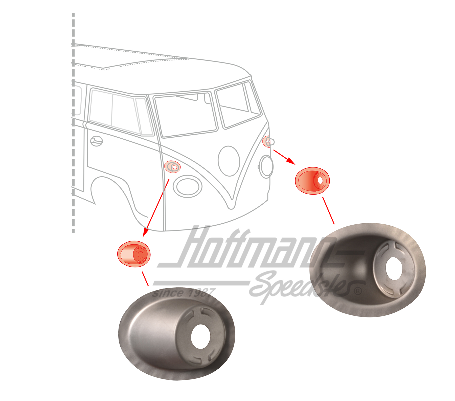 Träger, Blinker, vorne, -7.63 (Paar) | 111 953 045 | 095-0686-20