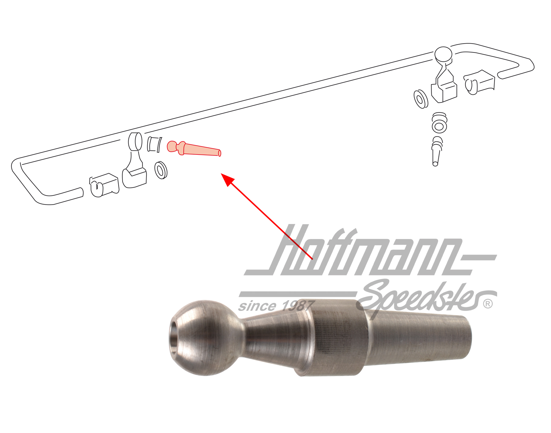 Kugelbolzen, Stabilisator, hinten, 69-73 | 901 331 571 07 | 521-6180-06