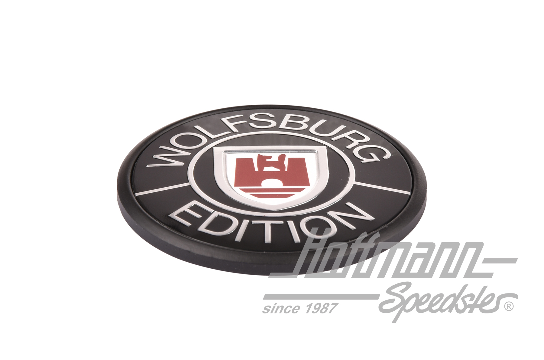Emblem, Wolfsburg Edition, rot/schwarz