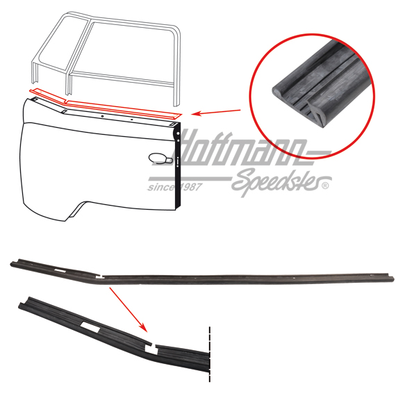 Dichtung, Türfensterrahmen und Tür, li. | 211 837 395 | 089-0140-01