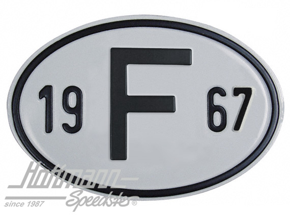 Nationalitätsschild "F", "1967", Alu |  | 020-2399-67