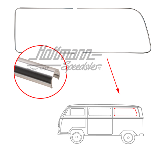 Zierrahmen Alu, Seitenfenster, hinten,li | 241 853 353 | 097-1280-11