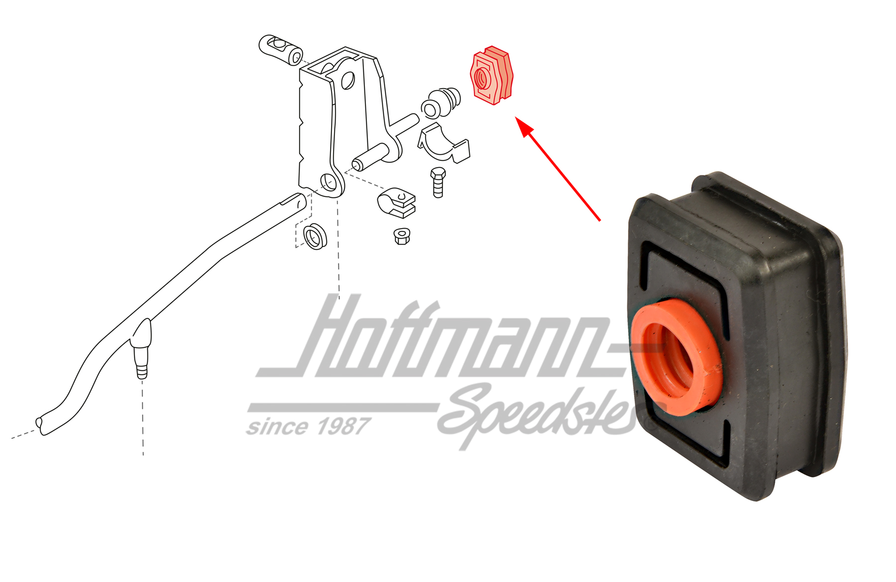 Lagerring, Schaltbock, 96-03 | 701 711 259 B | 407-2010-43