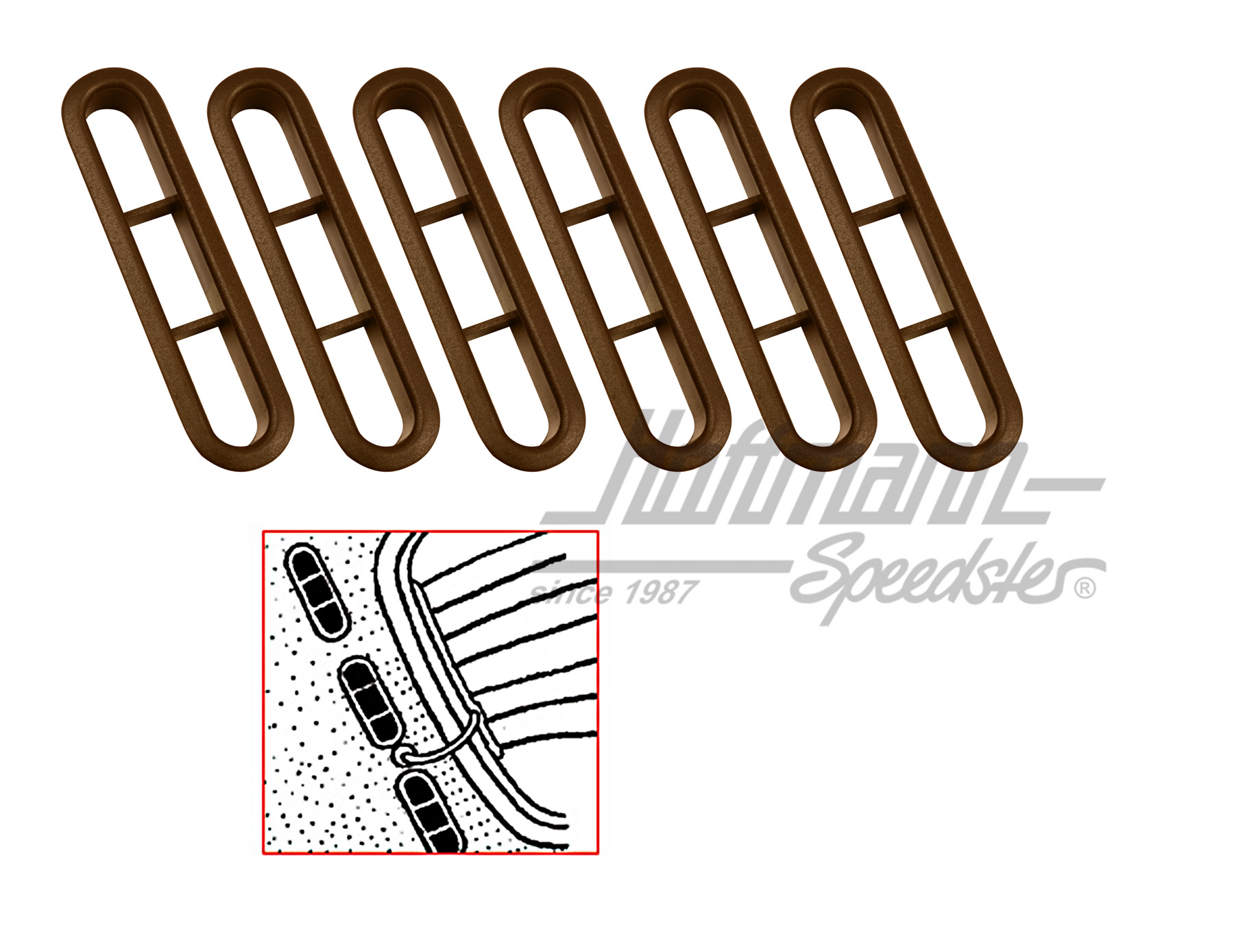 Zwangsentlüftungsblenden, innen, braun | 311 819 465 A  BR | 055-7176